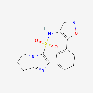 molecular formula C15H14N4O3S B6718973 N-(5-phenyl-1,2-oxazol-4-yl)-6,7-dihydro-5H-pyrrolo[1,2-a]imidazole-3-sulfonamide 