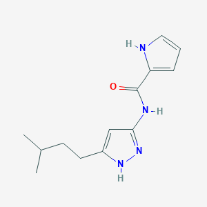 molecular formula C13H18N4O B6718994 N-[5-(3-methylbutyl)-1H-pyrazol-3-yl]-1H-pyrrole-2-carboxamide 