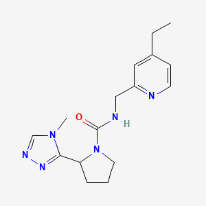 molecular formula C16H22N6O B6718999 N-[(4-ethylpyridin-2-yl)methyl]-2-(4-methyl-1,2,4-triazol-3-yl)pyrrolidine-1-carboxamide 