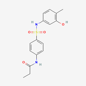 molecular formula C16H18N2O4S B6719016 N-[4-[(3-hydroxy-4-methylphenyl)sulfamoyl]phenyl]propanamide 
