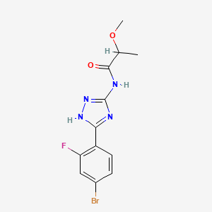 molecular formula C12H12BrFN4O2 B6719065 N-[5-(4-bromo-2-fluorophenyl)-1H-1,2,4-triazol-3-yl]-2-methoxypropanamide 