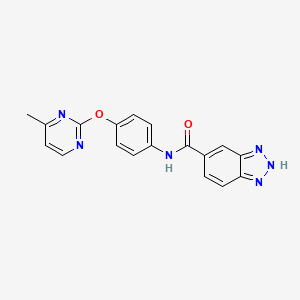 molecular formula C18H14N6O2 B6719160 N-[4-(4-methylpyrimidin-2-yl)oxyphenyl]-2H-benzotriazole-5-carboxamide 