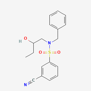molecular formula C18H20N2O3S B6719314 N-benzyl-3-cyano-N-(2-hydroxybutyl)benzenesulfonamide 