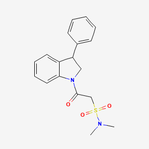 molecular formula C18H20N2O3S B6719375 N,N-dimethyl-2-oxo-2-(3-phenyl-2,3-dihydroindol-1-yl)ethanesulfonamide 