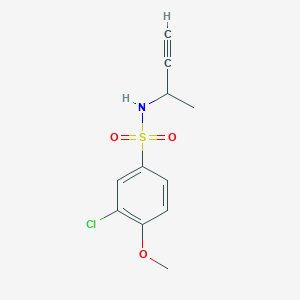 molecular formula C11H12ClNO3S B6719450 N-but-3-yn-2-yl-3-chloro-4-methoxybenzenesulfonamide 