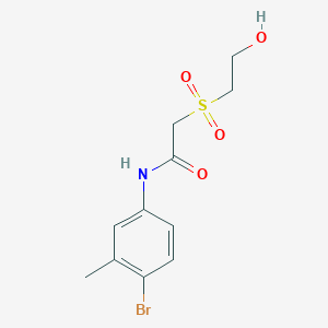molecular formula C11H14BrNO4S B6719493 N-(4-bromo-3-methylphenyl)-2-(2-hydroxyethylsulfonyl)acetamide 