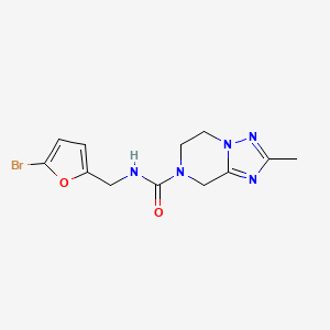 molecular formula C12H14BrN5O2 B6719520 N-[(5-bromofuran-2-yl)methyl]-2-methyl-6,8-dihydro-5H-[1,2,4]triazolo[1,5-a]pyrazine-7-carboxamide 