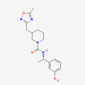 molecular formula C18H24N4O3 B6719525 N-[(1S)-1-(3-hydroxyphenyl)ethyl]-3-[(5-methyl-1,2,4-oxadiazol-3-yl)methyl]piperidine-1-carboxamide 