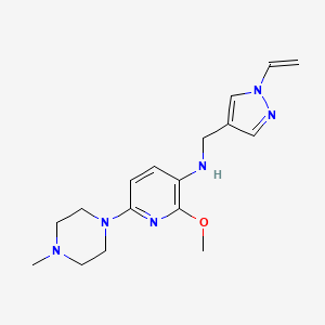 molecular formula C17H24N6O B6719550 N-[(1-ethenylpyrazol-4-yl)methyl]-2-methoxy-6-(4-methylpiperazin-1-yl)pyridin-3-amine 