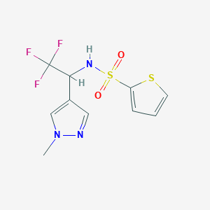 molecular formula C10H10F3N3O2S2 B6719580 N-[2,2,2-trifluoro-1-(1-methylpyrazol-4-yl)ethyl]thiophene-2-sulfonamide 