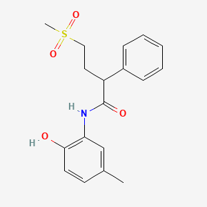 molecular formula C18H21NO4S B6719631 N-(2-hydroxy-5-methylphenyl)-4-methylsulfonyl-2-phenylbutanamide 