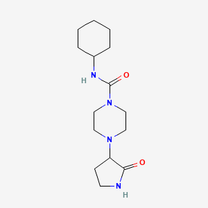 molecular formula C15H26N4O2 B6719654 N-cyclohexyl-4-(2-oxopyrrolidin-3-yl)piperazine-1-carboxamide 