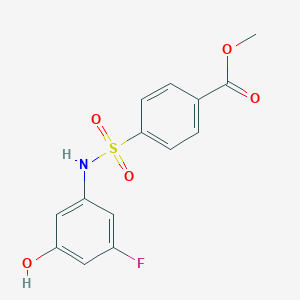 molecular formula C14H12FNO5S B6719708 Methyl 4-[(3-fluoro-5-hydroxyphenyl)sulfamoyl]benzoate 