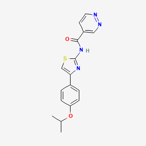 molecular formula C17H16N4O2S B6719743 N-[4-(4-propan-2-yloxyphenyl)-1,3-thiazol-2-yl]pyridazine-4-carboxamide 