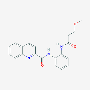 molecular formula C20H19N3O3 B6719761 N-[2-(3-methoxypropanoylamino)phenyl]quinoline-2-carboxamide 