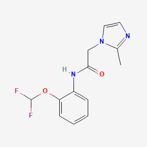 molecular formula C13H13F2N3O2 B6719821 N-[2-(difluoromethoxy)phenyl]-2-(2-methylimidazol-1-yl)acetamide 