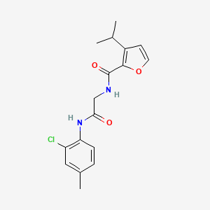molecular formula C17H19ClN2O3 B6719825 N-[2-(2-chloro-4-methylanilino)-2-oxoethyl]-3-propan-2-ylfuran-2-carboxamide 