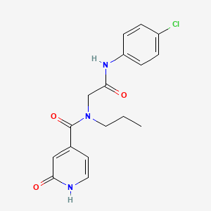 molecular formula C17H18ClN3O3 B6719862 N-[2-(4-chloroanilino)-2-oxoethyl]-2-oxo-N-propyl-1H-pyridine-4-carboxamide 