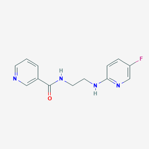 molecular formula C13H13FN4O B6719863 N-[2-[(5-fluoropyridin-2-yl)amino]ethyl]pyridine-3-carboxamide 