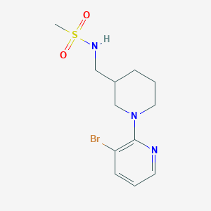 molecular formula C12H18BrN3O2S B6719877 N-[[1-(3-bromopyridin-2-yl)piperidin-3-yl]methyl]methanesulfonamide 