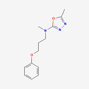 molecular formula C13H17N3O2 B6719925 N,5-dimethyl-N-(3-phenoxypropyl)-1,3,4-oxadiazol-2-amine 