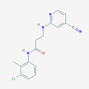 molecular formula C16H15ClN4O B6719995 N-(3-chloro-2-methylphenyl)-3-[(4-cyanopyridin-2-yl)amino]propanamide 