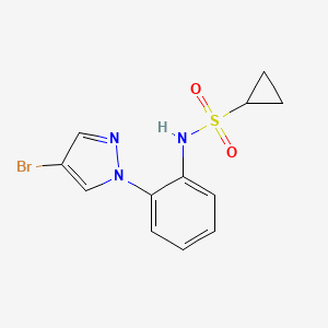 molecular formula C12H12BrN3O2S B6720013 N-[2-(4-bromopyrazol-1-yl)phenyl]cyclopropanesulfonamide 