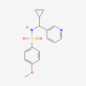 molecular formula C16H18N2O3S B6720055 N-[cyclopropyl(pyridin-3-yl)methyl]-4-methoxybenzenesulfonamide 