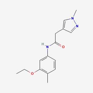 molecular formula C15H19N3O2 B6720062 N-(3-ethoxy-4-methylphenyl)-2-(1-methylpyrazol-4-yl)acetamide 