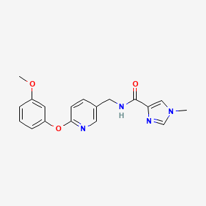molecular formula C18H18N4O3 B6720067 N-[[6-(3-methoxyphenoxy)pyridin-3-yl]methyl]-1-methylimidazole-4-carboxamide 
