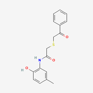 molecular formula C17H17NO3S B6720098 N-(2-hydroxy-5-methylphenyl)-2-phenacylsulfanylacetamide 