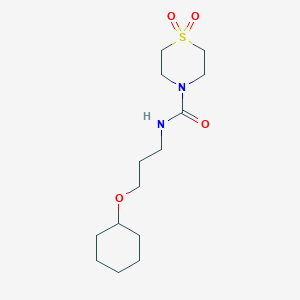 molecular formula C14H26N2O4S B6720115 N-(3-cyclohexyloxypropyl)-1,1-dioxo-1,4-thiazinane-4-carboxamide 