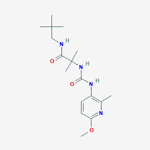 molecular formula C17H28N4O3 B6720117 N-(2,2-dimethylpropyl)-2-[(6-methoxy-2-methylpyridin-3-yl)carbamoylamino]-2-methylpropanamide 