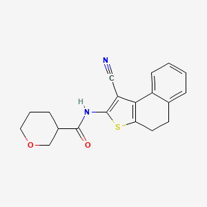 molecular formula C19H18N2O2S B6720234 N-(1-cyano-4,5-dihydrobenzo[e][1]benzothiol-2-yl)oxane-3-carboxamide 
