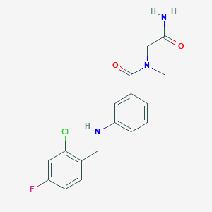 molecular formula C17H17ClFN3O2 B6720245 N-(2-amino-2-oxoethyl)-3-[(2-chloro-4-fluorophenyl)methylamino]-N-methylbenzamide 
