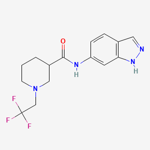 molecular formula C15H17F3N4O B6720295 N-(1H-indazol-6-yl)-1-(2,2,2-trifluoroethyl)piperidine-3-carboxamide 