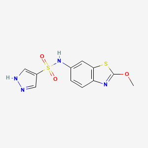 molecular formula C11H10N4O3S2 B6720338 N-(2-methoxy-1,3-benzothiazol-6-yl)-1H-pyrazole-4-sulfonamide 