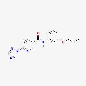 molecular formula C18H19N5O2 B6720371 N-[3-(2-methylpropoxy)phenyl]-6-(1,2,4-triazol-1-yl)pyridine-3-carboxamide 