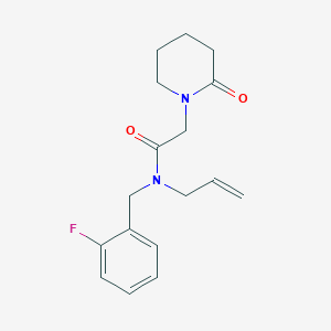 molecular formula C17H21FN2O2 B6720380 N-[(2-fluorophenyl)methyl]-2-(2-oxopiperidin-1-yl)-N-prop-2-enylacetamide 