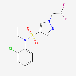 molecular formula C13H14ClF2N3O2S B6720394 N-(2-chlorophenyl)-1-(2,2-difluoroethyl)-N-ethylpyrazole-4-sulfonamide 