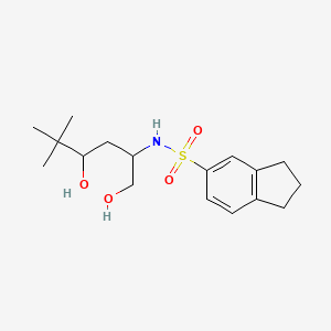 molecular formula C17H27NO4S B6720415 N-(1,4-dihydroxy-5,5-dimethylhexan-2-yl)-2,3-dihydro-1H-indene-5-sulfonamide 