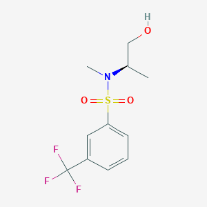 molecular formula C11H14F3NO3S B6720417 N-[(2R)-1-hydroxypropan-2-yl]-N-methyl-3-(trifluoromethyl)benzenesulfonamide 
