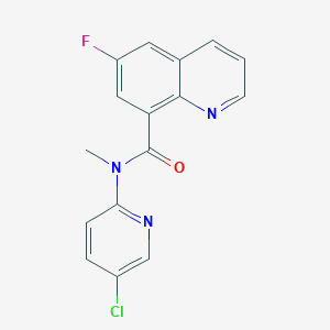 molecular formula C16H11ClFN3O B6720420 N-(5-chloropyridin-2-yl)-6-fluoro-N-methylquinoline-8-carboxamide 