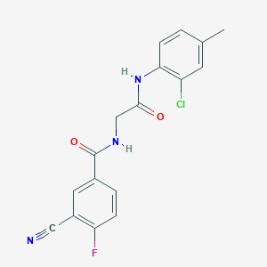molecular formula C17H13ClFN3O2 B6720437 N-[2-(2-chloro-4-methylanilino)-2-oxoethyl]-3-cyano-4-fluorobenzamide 