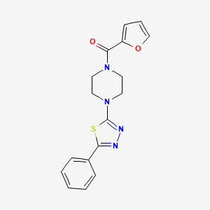 molecular formula C17H16N4O2S B6720446 Furan-2-yl-[4-(5-phenyl-1,3,4-thiadiazol-2-yl)piperazin-1-yl]methanone 