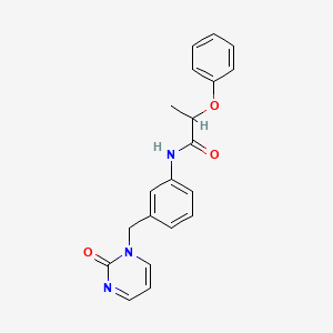 molecular formula C20H19N3O3 B6720466 N-[3-[(2-oxopyrimidin-1-yl)methyl]phenyl]-2-phenoxypropanamide 