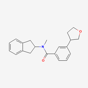 molecular formula C21H23NO2 B6720494 N-(2,3-dihydro-1H-inden-2-yl)-N-methyl-3-(oxolan-3-yl)benzamide 