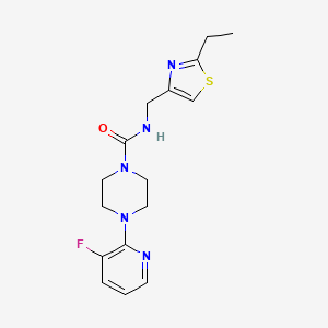 molecular formula C16H20FN5OS B6720506 N-[(2-ethyl-1,3-thiazol-4-yl)methyl]-4-(3-fluoropyridin-2-yl)piperazine-1-carboxamide 