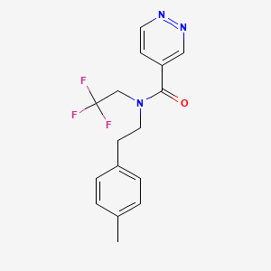 molecular formula C16H16F3N3O B6720575 N-[2-(4-methylphenyl)ethyl]-N-(2,2,2-trifluoroethyl)pyridazine-4-carboxamide 