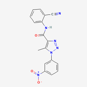 molecular formula C17H12N6O3 B6720625 N-(2-cyanophenyl)-5-methyl-1-(3-nitrophenyl)triazole-4-carboxamide 
